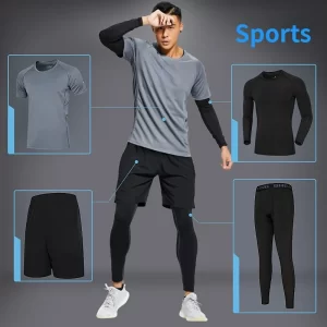 Men's Tracksuit Gym Fitness Compression Basketball Sports Suit Clothes Running Jogging Sport Wear Exercise Workout Tights
