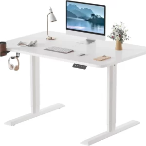 Electric Standing Desk 40x 24 Inches Height Adjustable Desk Computer  T-Shaped Metal Bracket with Memory Settings